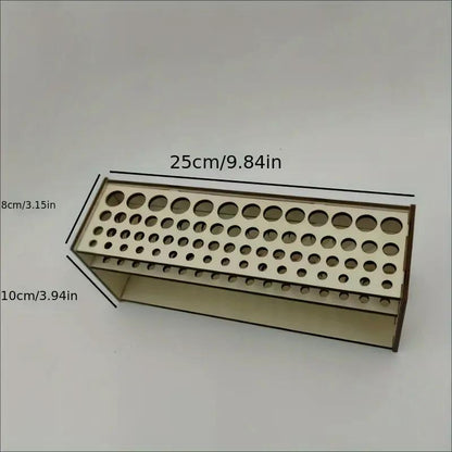 Wooden Paint Brush Holder 67 Holes - Desktop Pen Organizer for Artists, Art Supply Storage Box, Lightweight & Durable Brush Stand for Painting, Drawing & Crafts