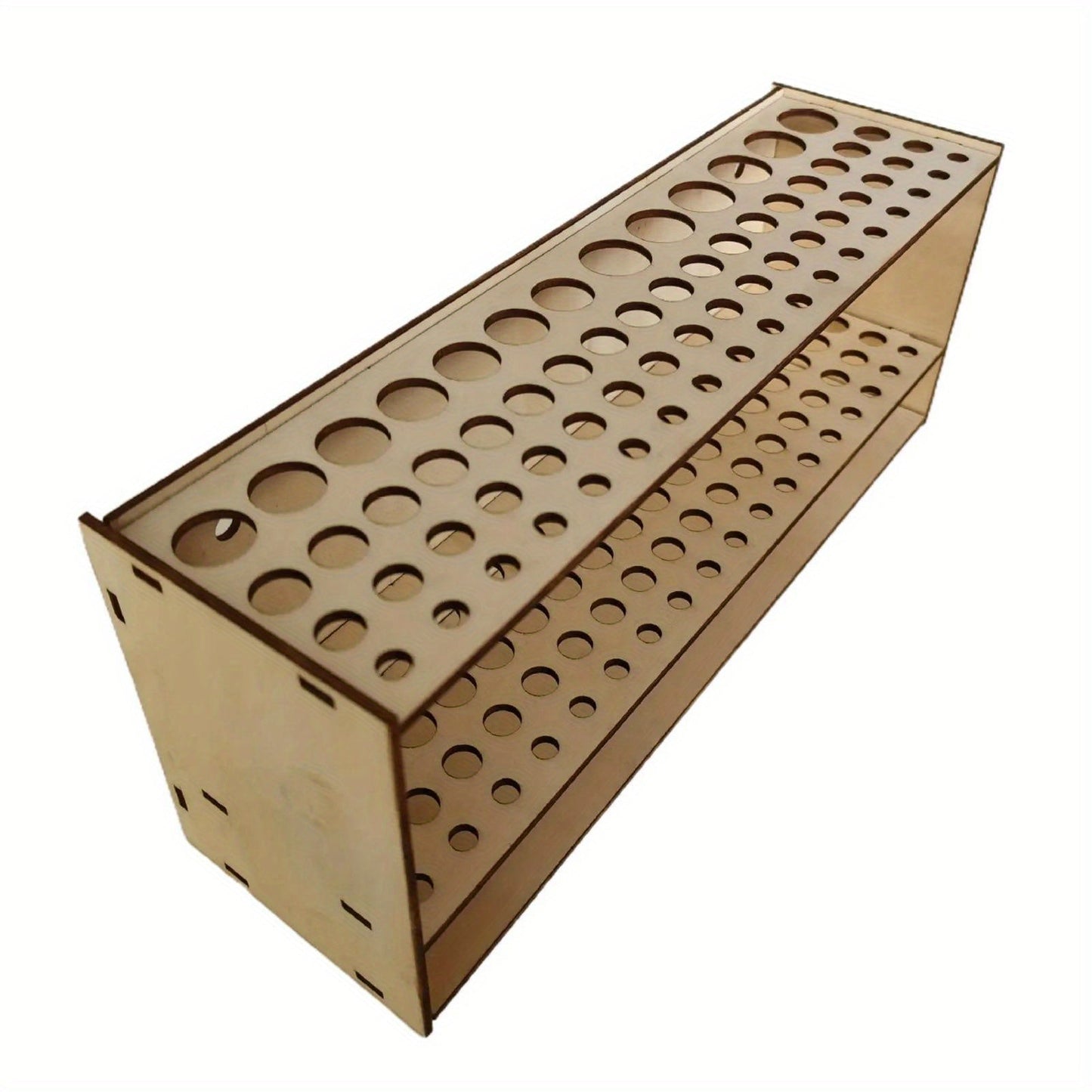 Wooden Paint Brush Holder 67 Holes - Desktop Pen Organizer for Artists, Art Supply Storage Box, Lightweight & Durable Brush Stand for Painting, Drawing & Crafts