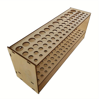 Wooden Paint Brush Holder 67 Holes - Desktop Pen Organizer for Artists, Art Supply Storage Box, Lightweight & Durable Brush Stand for Painting, Drawing & Crafts