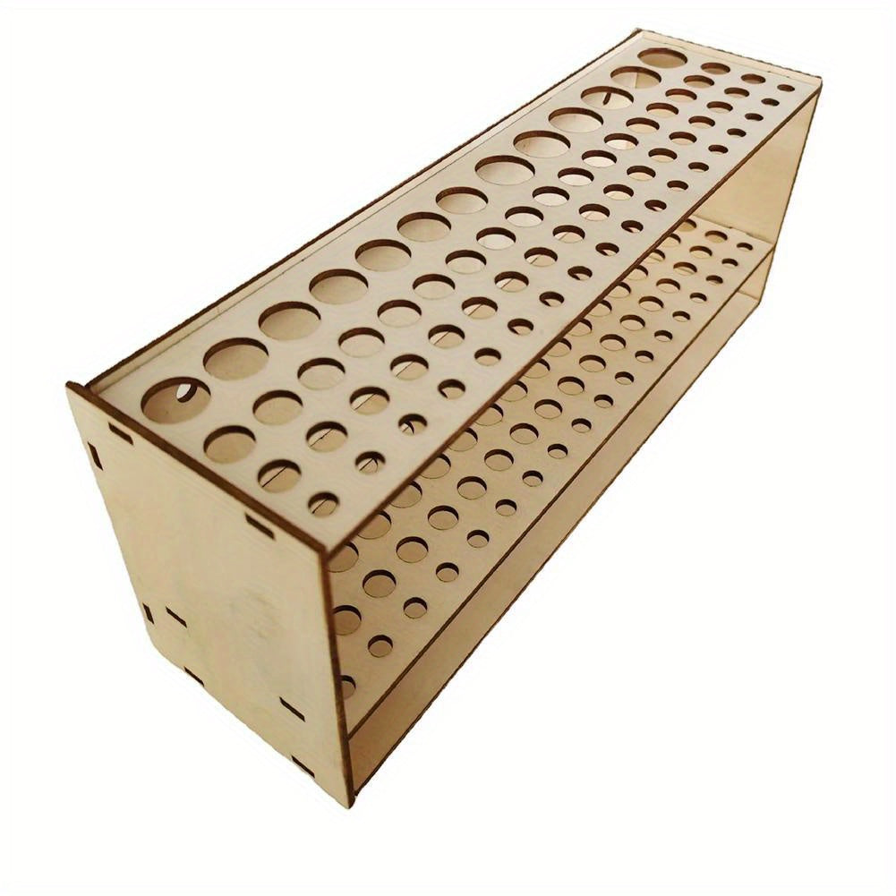 Wooden Paint Brush Holder 67 Holes - Desktop Pen Organizer for Artists, Art Supply Storage Box, Lightweight & Durable Brush Stand for Painting, Drawing & Crafts