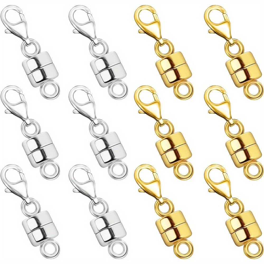 Magnetic Necklace Clasp Set 18 Pieces Gold and Silver – Magnetic Jewelry Clasp Converter with Lobster Clasps for Bracelets Necklaces and Chains – Easy Arthritis-Friendly Jewelry Fastener