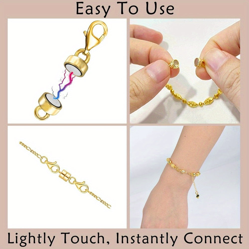 Magnetic Necklace Clasps and Closures with Lobster Clasp Converters – Gold and Silver Jewelry Findings for Bracelets Necklaces and Chains – Available in 2 6 7 8 9 16 and 18 Piece Sets