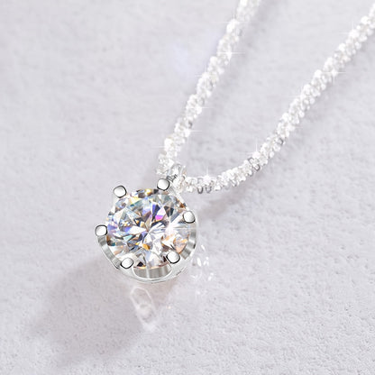 1CT Moissanite Radiance Pendant Necklace in 925 Sterling Silver – Brilliant Diamond Alternative, Elegant Luxury Jewelry for Women, Perfect Wedding, Promise, Eternity & Mother's Day Gift