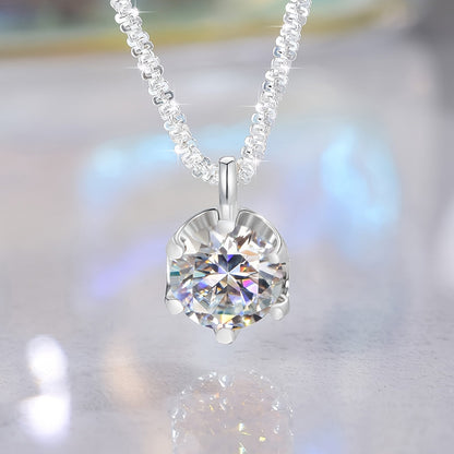 1CT Moissanite Radiance Pendant Necklace in 925 Sterling Silver – Brilliant Diamond Alternative, Elegant Luxury Jewelry for Women, Perfect Wedding, Promise, Eternity & Mother's Day Gift