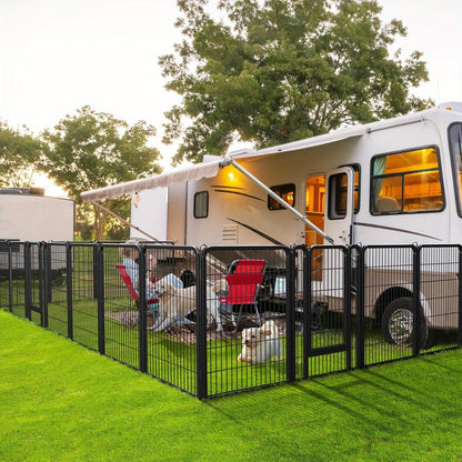 Portable Dog Playpen 8/16 Panels Heavy Duty Pet Exercise Pen for Large Medium Small Dogs Indoor Outdoor Use RV Camping Garden Yard Puppy Rabbit Animal Pen