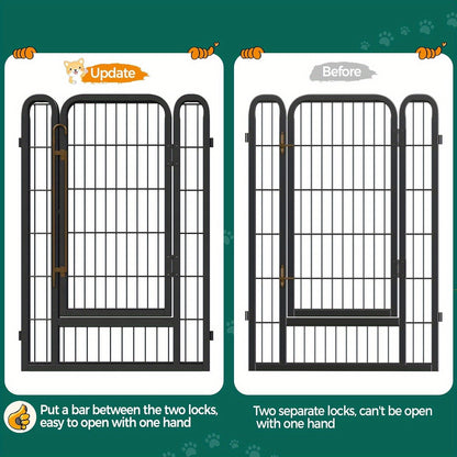 Portable Dog Playpen 8/16 Panels Heavy Duty Pet Exercise Pen for Large Medium Small Dogs Indoor Outdoor Use RV Camping Garden Yard Puppy Rabbit Animal Pen