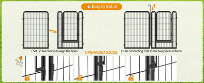 Portable Dog Playpen 8/16 Panels Heavy Duty Pet Exercise Pen for Large Medium Small Dogs Indoor Outdoor Use RV Camping Garden Yard Puppy Rabbit Animal Pen