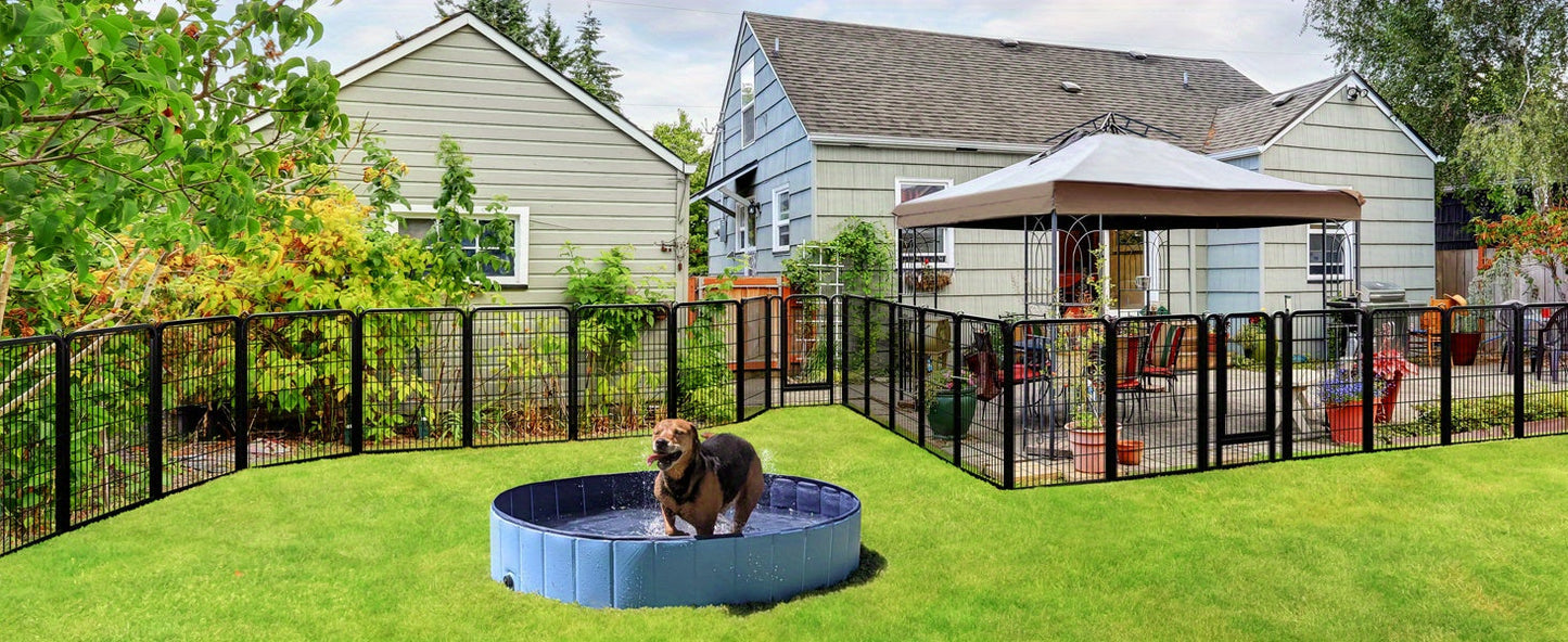 Portable Dog Playpen 8/16 Panels Heavy Duty Pet Exercise Pen for Large Medium Small Dogs Indoor Outdoor Use RV Camping Garden Yard Puppy Rabbit Animal Pen