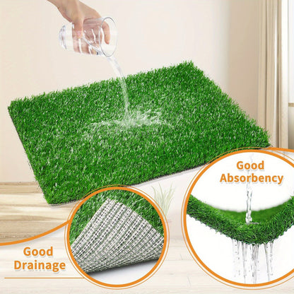 2-Pack Washable Dog Potty Training Mat Reusable Artificial Grass Pad with Odor Control for Puppies and Adult Dogs Indoor Outdoor Housebreaking and Travel Pet Waste Solution