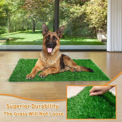 2-Pack Washable Dog Potty Training Mat Reusable Artificial Grass Pad with Odor Control for Puppies and Adult Dogs Indoor Outdoor Housebreaking and Travel Pet Waste Solution