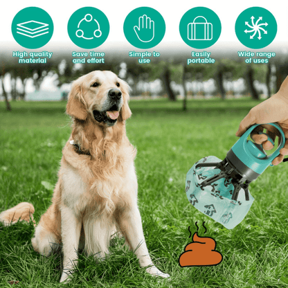 Dog Poop Scooper with Drawstring Bag – Portable EVA Pet Waste Picker, Scoop & Dispense, Lightweight Sanitary Outdoor Pooper Scooper for Dogs, No Battery, Easy Carry