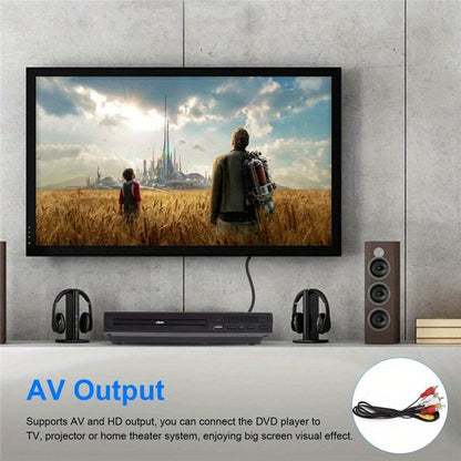 DVD Player All Region Free – USB Port, AV Output, Remote Control, Plays DVD VCD CD-R MP3, Compatible with TV & Home Theater, US Plug, Great Gift