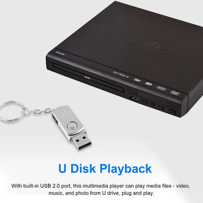 DVD Player All Region Free – USB Port, AV Output, Remote Control, Plays DVD VCD CD-R MP3, Compatible with TV & Home Theater, US Plug, Great Gift