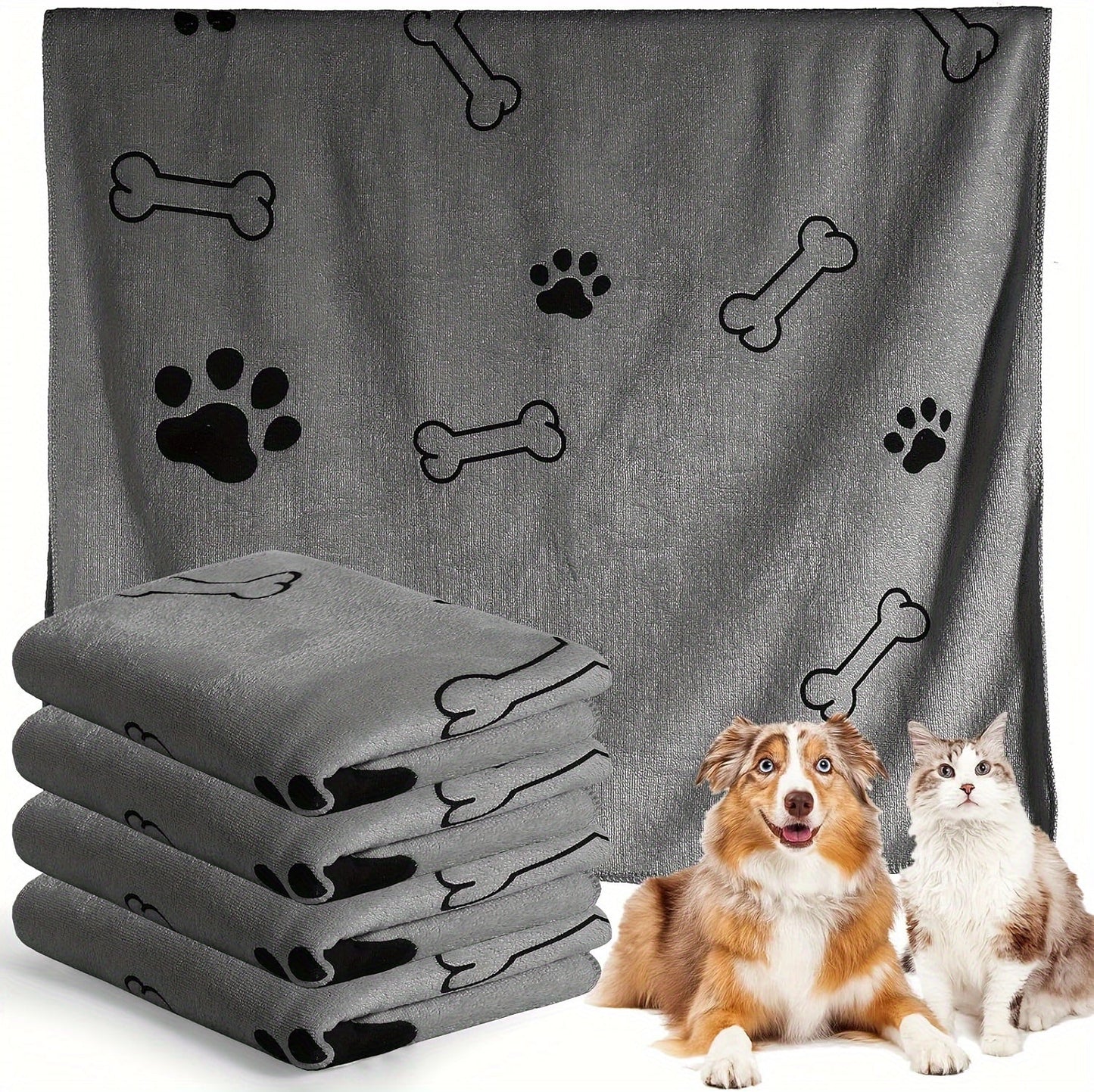 Large Pet Bath Towel for Dogs & Cats, 40x24 Inch Super Absorbent Quick Dry Microfiber Dog Towel, Soft Drying Blanket for Bathing, Grooming & Beach – Pet Supplies Gift