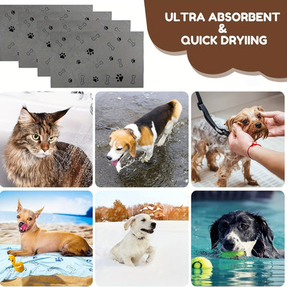 Large Pet Bath Towel for Dogs & Cats, 40x24 Inch Super Absorbent Quick Dry Microfiber Dog Towel, Soft Drying Blanket for Bathing, Grooming & Beach – Pet Supplies Gift