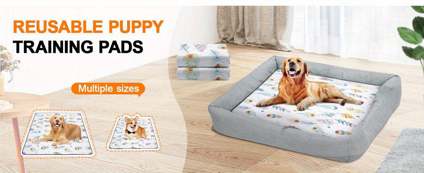 Washable Dog Pee Pads 2-Pack – Reusable Ultra-Absorbent Leak-Proof Whelping Pads with Non-Slip Backing, Machine Washable Puppy Training Pads for Playpen, Crate, Housebreaking & Travel