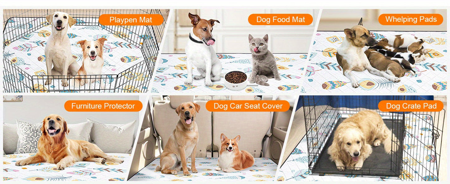 Washable Dog Pee Pads 2-Pack – Reusable Ultra-Absorbent Leak-Proof Whelping Pads with Non-Slip Backing, Machine Washable Puppy Training Pads for Playpen, Crate, Housebreaking & Travel