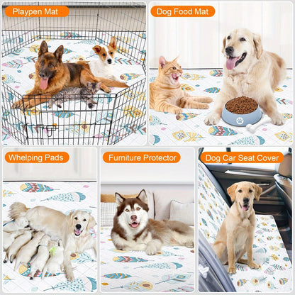 Washable Dog Pee Pads 2-Pack – Reusable Ultra-Absorbent Leak-Proof Whelping Pads with Non-Slip Backing, Machine Washable Puppy Training Pads for Playpen, Crate, Housebreaking & Travel
