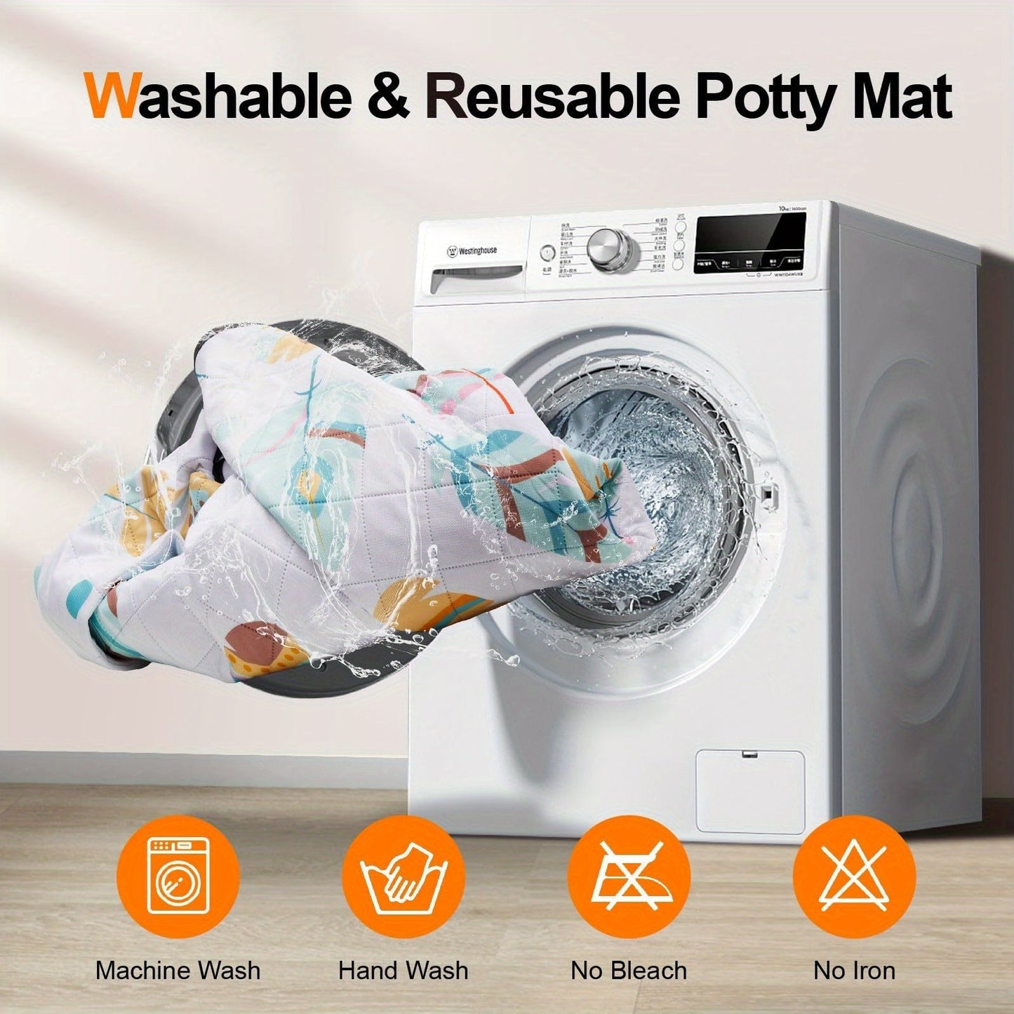 Washable Dog Pee Pads 2-Pack – Reusable Ultra-Absorbent Leak-Proof Whelping Pads with Non-Slip Backing, Machine Washable Puppy Training Pads for Playpen, Crate, Housebreaking & Travel