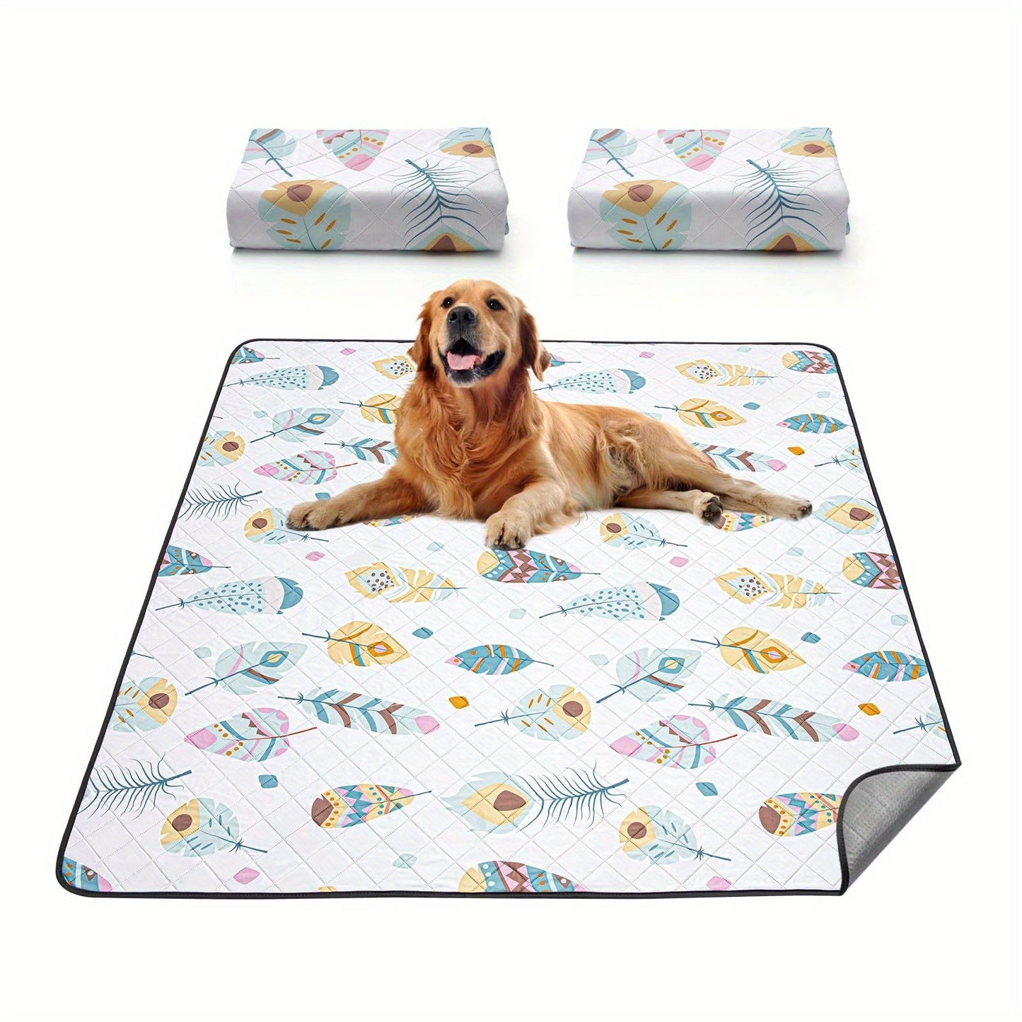 Washable Dog Pee Pads 2-Pack – Reusable Ultra-Absorbent Leak-Proof Whelping Pads with Non-Slip Backing, Machine Washable Puppy Training Pads for Playpen, Crate, Housebreaking & Travel