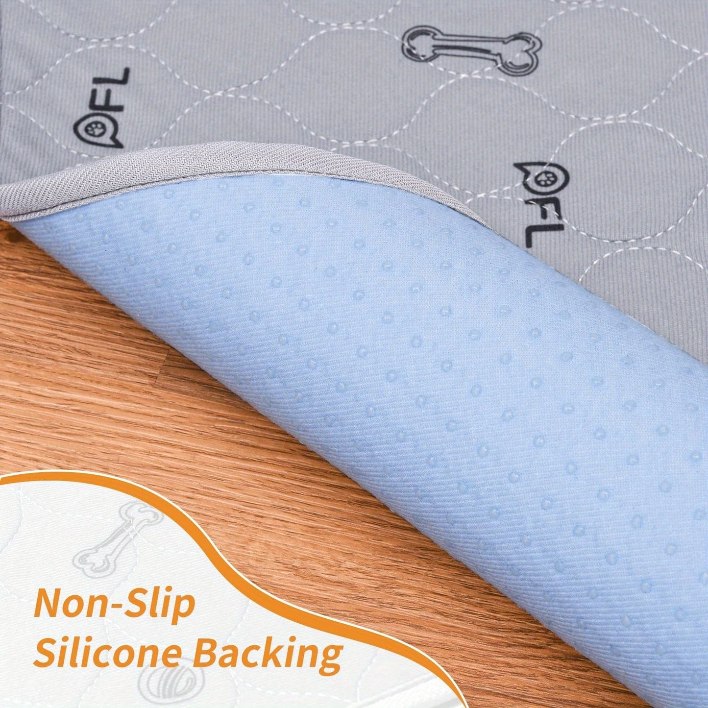 Washable Reusable Dog Pee Pads with Bone Print – Non-Slip Leakproof Absorbent Puppy Training Pads, Machine Washable Whelping Pads for Couch Crate Playpen Potty Training, Multiple Sizes