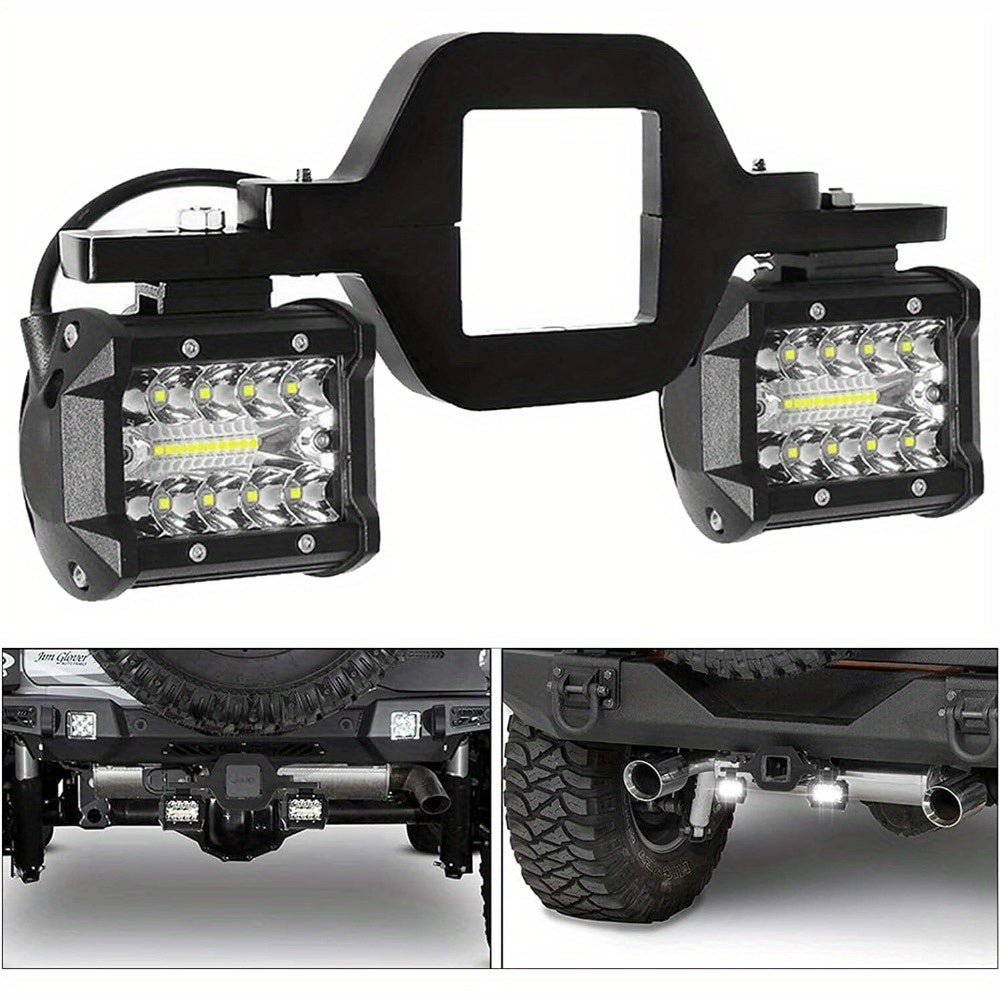 4 Inch LED Trailer Hitch Light 18W 3000+ Lumens with 2-Inch Tow Hitch Mount Bracket – Dual LED Off-Road Work Light for Truck Trailer SUV ATV – Die-Cast Aluminum No Battery Required