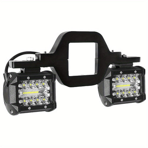 4 Inch LED Trailer Hitch Light 18W 3000+ Lumens with 2-Inch Tow Hitch Mount Bracket – Dual LED Off-Road Work Light for Truck Trailer SUV ATV – Die-Cast Aluminum No Battery Required