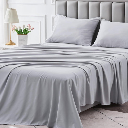 4-Piece Microfiber Bed Sheet Set Deep Pocket – Ultra Soft Breathable Hotel-Grade Sheets, Fade & Shrink Resistant, All Season, Twin Full Queen King, Multiple Colors