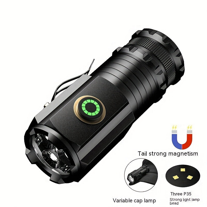 3000LM Rechargeable LED Flashlight Super Bright Magnetic Base Long Range - Tactical Flashlight for Camping Outdoor Car Repair Emergency Household