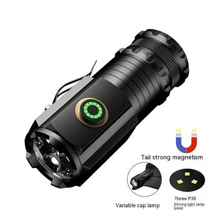 3000LM Rechargeable LED Flashlight Super Bright Magnetic Base Long Range - Tactical Flashlight for Camping Outdoor Car Repair Emergency Household