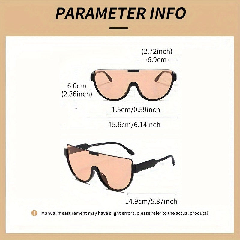 Oversized Semi-Circular Sunglasses for Men & Women – UV Protection, Glare-Resistant Lenses, 5 Colors – Trendy Unisex Shades for Travel, Beach & Daily Wear