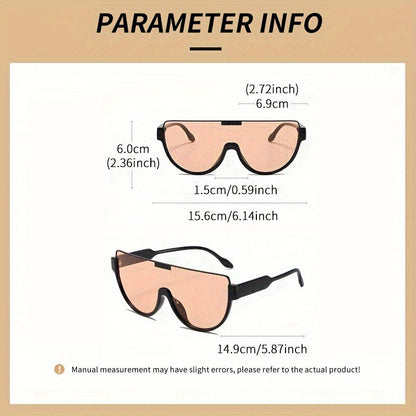 Oversized Semi-Circular Sunglasses Unisex – Anti-Glare UV Protection Large Oval Frame, Lightweight & Durable for Hiking, Beach & Outdoor, Trendy Eyewear for Men and Women