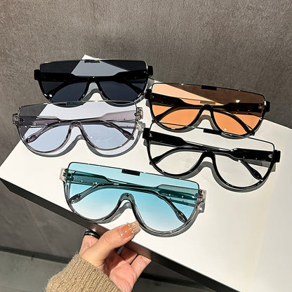 Oversized Semi-Circular Sunglasses for Men & Women – UV Protection, Glare-Resistant Lenses, 5 Colors – Trendy Unisex Shades for Travel, Beach & Daily Wear