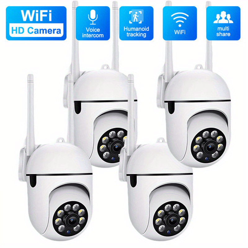2-Pack 1080P PTZ Dome Security Cameras WiFi – AI Auto Tracking, Color Night Vision, 360° Rotation, Smart Motion Alarm for Indoor Outdoor Home Security Surveillance, Wireless IP Camera System