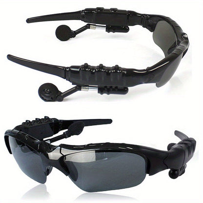 Smart Driving Bluetooth Glasses with Wireless Headphones – Stereo Music Hands-Free Calls Navigation, Noise-Cancelling Microphone, Open Ear Wearable Tech Eyewear for Driving Outdoor Sports Activities