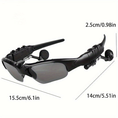 Smart Driving Bluetooth Glasses with Wireless Headphones – Stereo Music Hands-Free Calls Navigation, Noise-Cancelling Microphone, Open Ear Wearable Tech Eyewear for Driving Outdoor Sports Activities