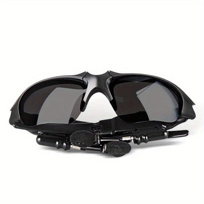 Smart Driving Bluetooth Glasses with Wireless Headphones – Stereo Music Hands-Free Calls Navigation, Noise-Cancelling Microphone, Open Ear Wearable Tech Eyewear for Driving Outdoor Sports Activities