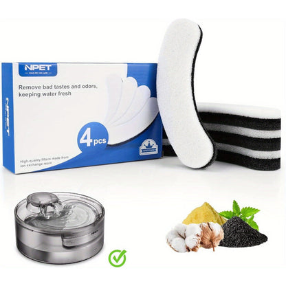 Dog Cat Water Fountain Replacement Filters 4/8/16/20/24 Pack Activated Carbon Multi-Filtration Compatible with NPET DF10 DF30 Automatic Pet Water Dispenser