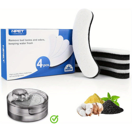 Dog Cat Water Fountain Replacement Filters 4/8/16/20/24 Pack Activated Carbon Multi-Filtration Compatible with NPET DF10 DF30 Automatic Pet Water Dispenser