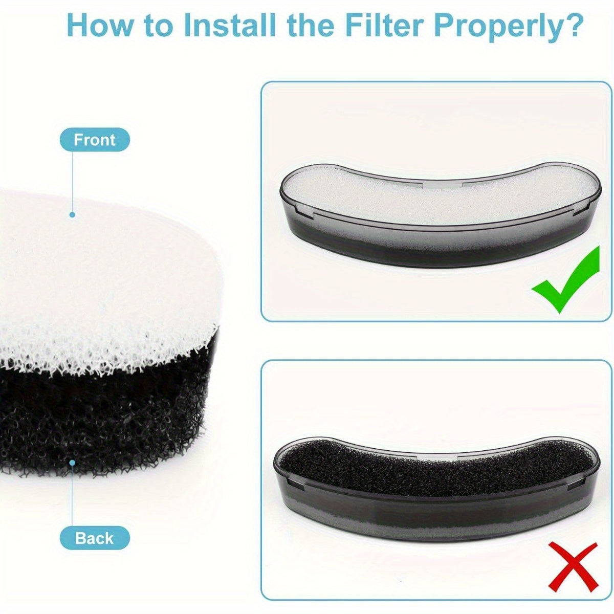 Dog Cat Water Fountain Replacement Filters 4/8/16/20/24 Pack Activated Carbon Multi-Filtration Compatible with NPET DF10 DF30 Automatic Pet Water Dispenser