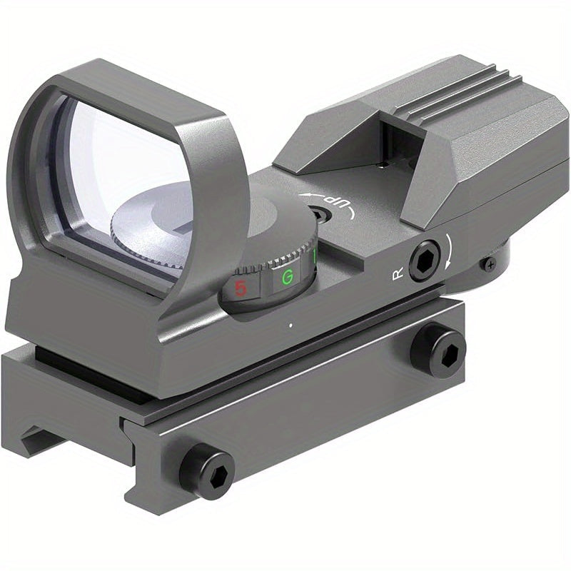 33mm Red Green Dot Sight – 4 Reticle Modes, 5 Brightness Settings, Parallax-Free Ultralight Rail Mount Scope for Rifles Shotguns Carbines, Hunting Target Shooting Tactical Use, CR2032 Battery Included