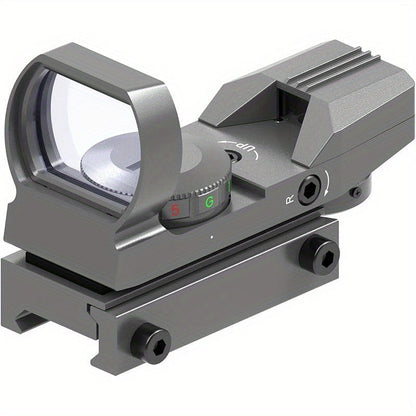 33mm Red Green Dot Sight – 4 Reticle Modes, 5 Brightness Settings, Parallax-Free Ultralight Rail Mount Scope for Rifles Shotguns Carbines, Hunting Target Shooting Tactical Use, CR2032 Battery Included