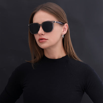 Unisex Vintage Stud Detail Sunglasses TR Polarized UV400 - Retro Street Style Fashion Eyewear for Men Women Outdoor Driving Travel & Daily Wear, Lightweight TR Frame