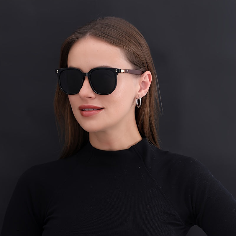 Unisex Vintage Stud Detail Sunglasses TR Polarized UV400 - Retro Street Style Fashion Eyewear for Men Women Outdoor Driving Travel & Daily Wear, Lightweight TR Frame