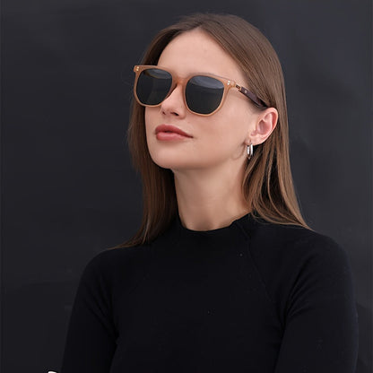 Unisex Vintage Stud Detail Sunglasses TR Polarized UV400 - Retro Street Style Fashion Eyewear for Men Women Outdoor Driving Travel & Daily Wear, Lightweight TR Frame