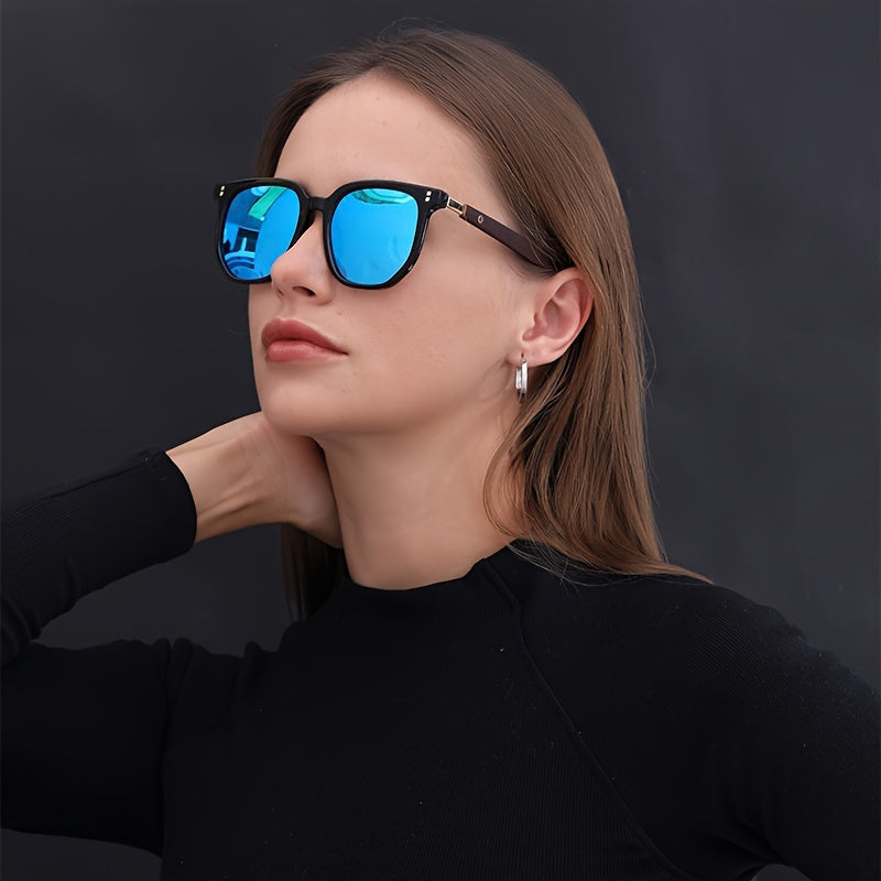 Unisex Vintage Stud Detail Sunglasses TR Polarized UV400 - Retro Street Style Fashion Eyewear for Men Women Outdoor Driving Travel & Daily Wear, Lightweight TR Frame