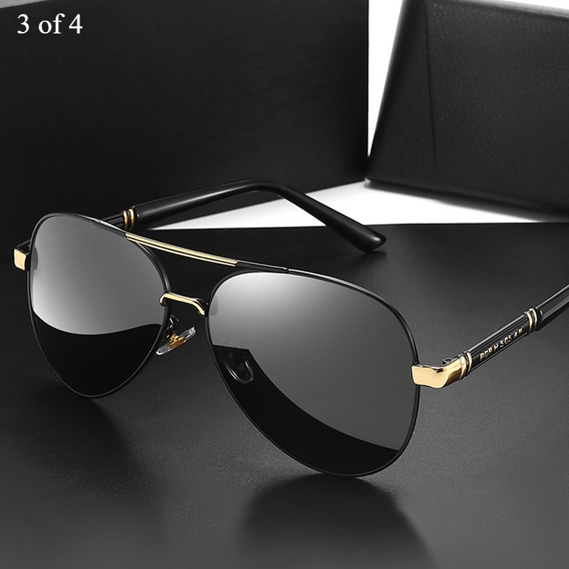 Double Bridge UV400 Polarized Sunglasses for Men & Women – Anti-Glare Lenses for Hiking Fishing Driving, Stylish Unisex Outdoor Eyewear in Black Gold Red Silver, Perfect Gift