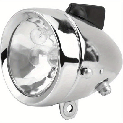 Bicycle Dynamo Headlight & Tail Light Kit 12V 6W Friction Generator – No Battery Needed, Fits Mountain Bike, Road Bike, BMX, Folding Bike, Kids Bike & More, Silver