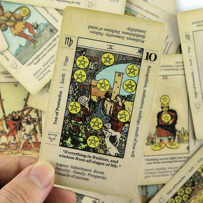 Tarot Cards for Beginners 78 Vintage Card Deck with PDF Guide Booklet for Spiritual Exploration Adult Card Game Gift for Friends Family Halloween Christmas Thanksgiving Party