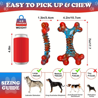 Indestructible Dog Chew Toys for Aggressive Chewers Large Breed Tough Nylon Dog Teething Toy Durable Sturdy Boredom Relief Interactive Chew Toy Keeps Dogs Busy Red 1pc 2pcs 4pcs